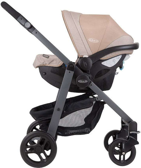 Graco Evo Trio Ρυθμιζόμενο Καρότσι 2 σε 1 Kατάλληλο για Nεογέννητο Μπεζ 9kg