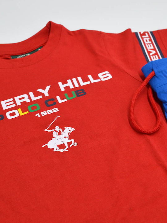 Beverly Hills Polo Club Kinder Set mit Shorts Sommer 2Stück Red/Blue