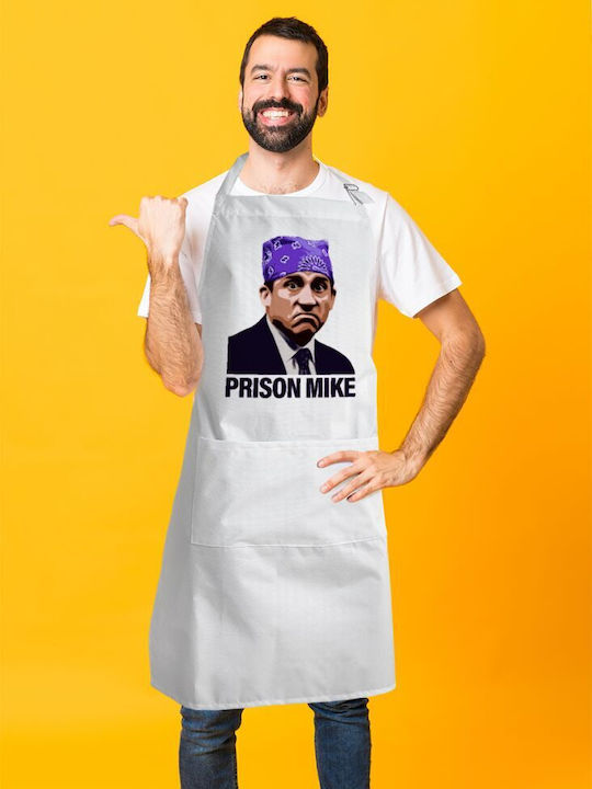 Koupakoupa Prison Mike The Office Αδιάβροχη Ποδιά Κουζίνας Λευκή KP_22661_apron-bbq-adult