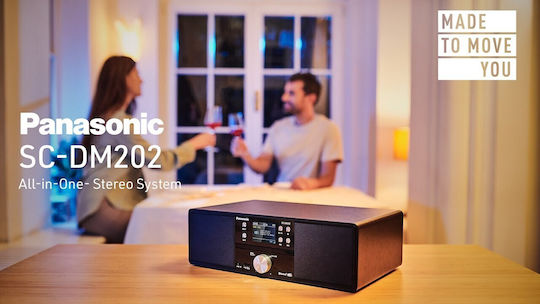 Panasonic Ηχοσύστημα 2.0 SC-DM202EG-K SC-DM202EG-K 24W με CD Player και Bluetooth Μαύρο