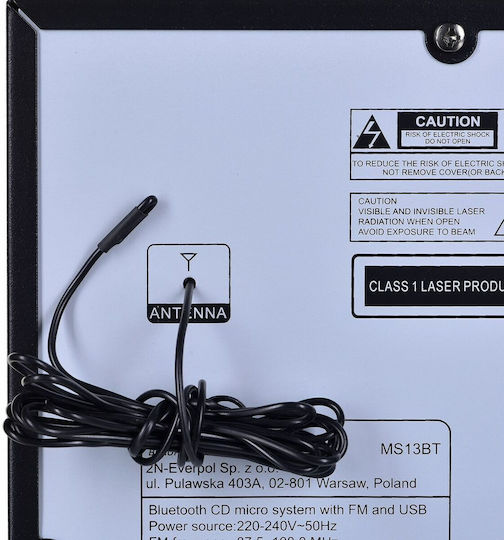 Blaupunkt Ηχοσύστημα 2.0 MS13BT 15W με CD Player και Bluetooth Μαύρο