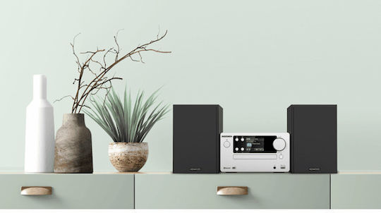 Kenwood Sistem audio 2.1 M-725DAB-S 50W cu CD / Media digitale Player și Bluetooth Argintiu