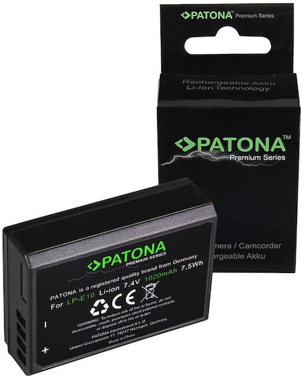 Patona Μπαταρία Φωτογραφικής Μηχανής Lp-e10 Lpe10 0386 Ιόντων-Λιθίου (Li-ion) 1020mAh Συμβατή με Canon