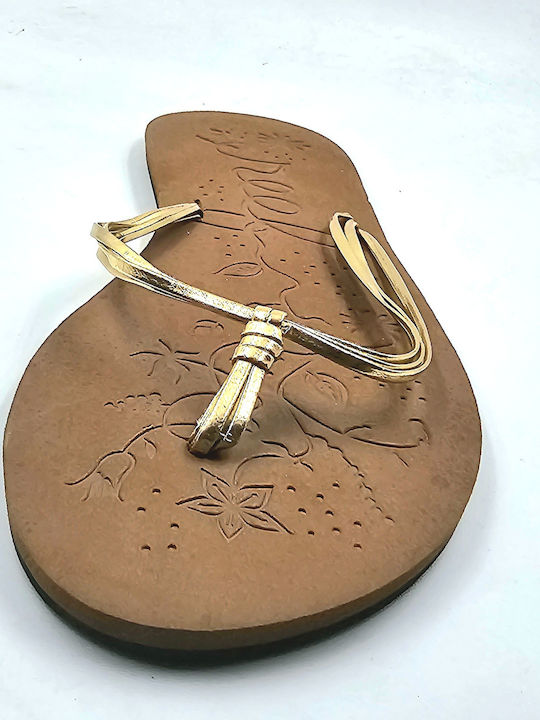 Wispy RF0I1629 Women's Flip Flops Gold