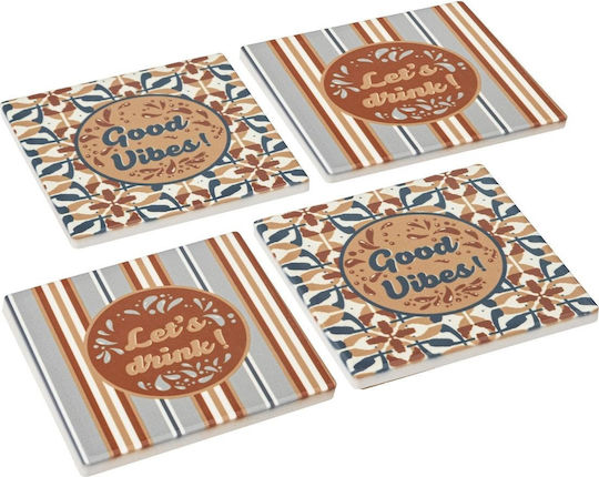 Atmosphera Round Coaster Wooden Multicolour 10cm 4pcs Atmosphera Round Coaster Wooden Multicolour 10cm 4pcs