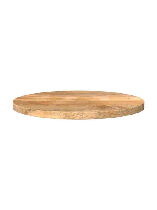 vidaXL Round Table Surface made of Solid Wood in Brown Color 50x50x2.5cm 370060 1pcs