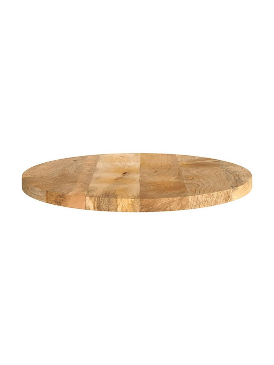 vidaXL Round Table Surface made of Solid Wood in Brown Color 50x50x2.5cm 370060 1pcs