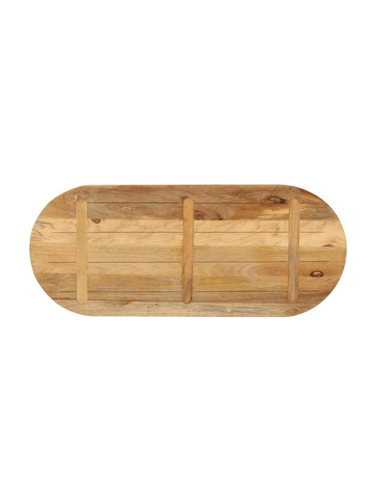 vidaXL Oval Table Surface made of Solid Wood in Brown Color 90x40x3.8cm 370113 1pcs