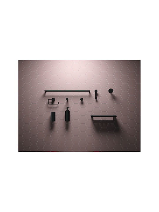 Verdi Lamda Single Wall-Mounted Bathroom Hook ​38x38cm Black