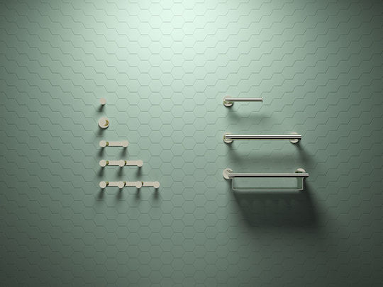 Verdi Omicron Single Wall-Mounted Bathroom Rail ​60x44cm Silver