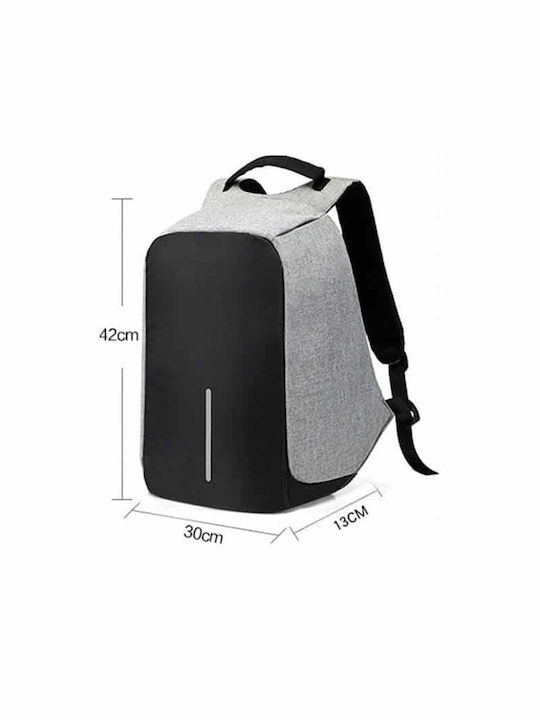 Edman Rucsac Impermeabil pentru Laptop 15.6" cu Port USB în Culoare Neagră