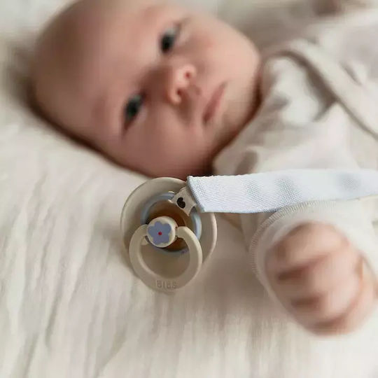 Bibs Blue Fabric Pacifier Ribbon
