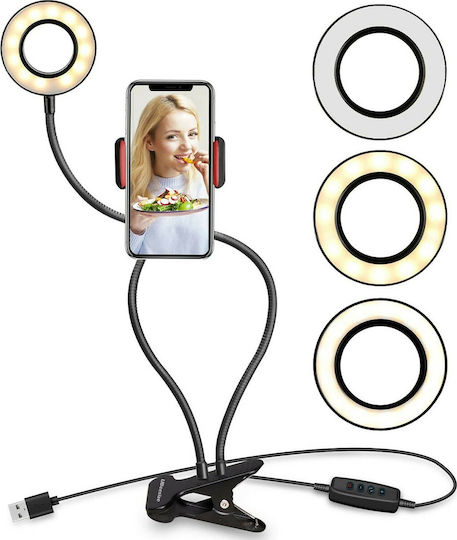 Ring Light USB Ring Light 9cm with Desktop Stand and Mobile Phone Holder