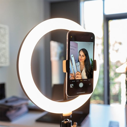 4Smarts Tripod with LED Ring Light 19cm με Επιτραπέζιο Τρίποδο και Βάση για Κινητό