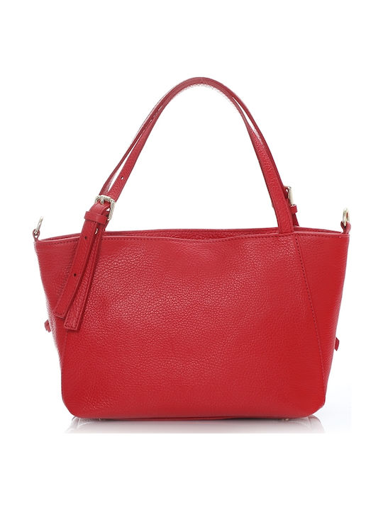 Leder Damentasche Schultertasche Rot