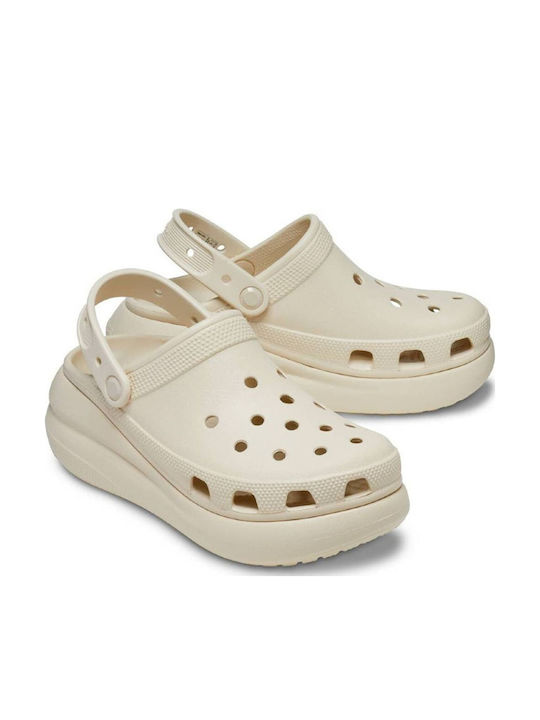 Crocs Classic Crush Ανατομικά Σαμπό Μπεζ