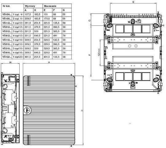 Hager Golf Wall mounted 22-Elements Fuse Box with 1 Row