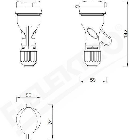 rezistent la apă Priză electrică Negru