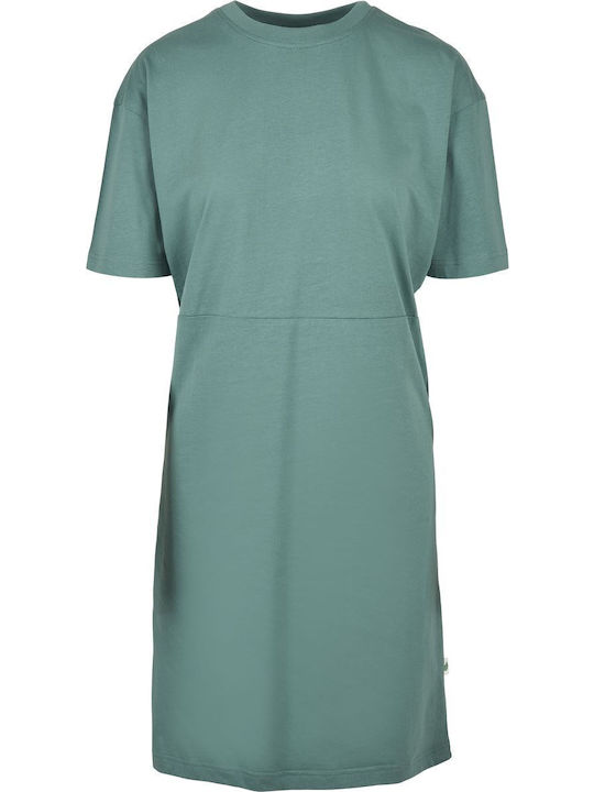 Summer Midi T-Shirt Dress Pale Leaf