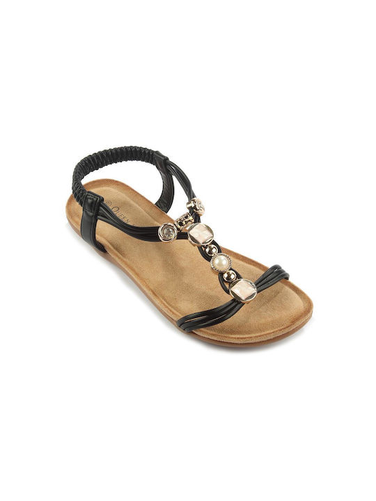 Fshoes Women's Flat Sandals in Black Color