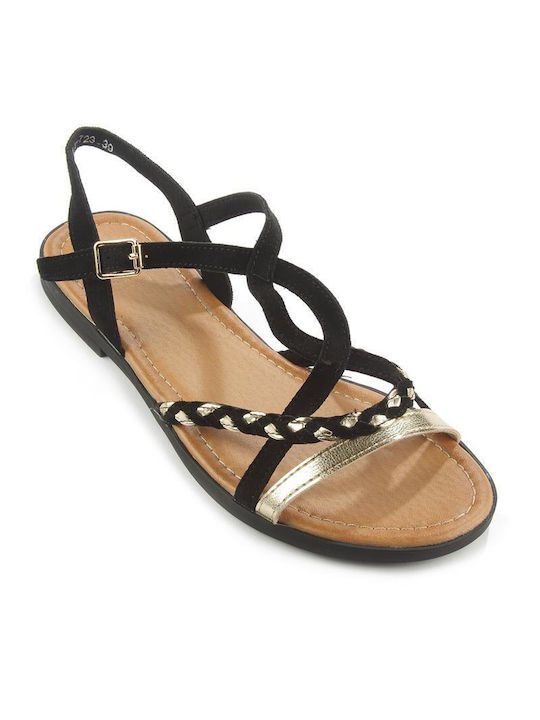 Fshoes Women's Flat Sandals in Black Color