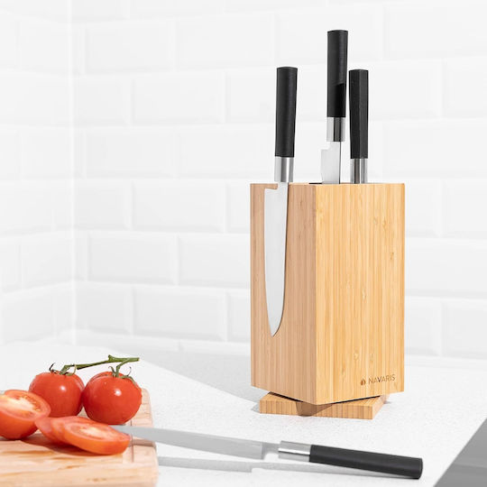 Navaris Magnetic Knives Block Wooden