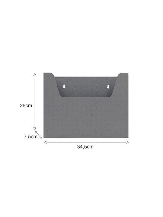 Import Hellas Κουτί Εντύπων Μεταλλικό Νίκελ Ματ 34.5x7.5x26cm