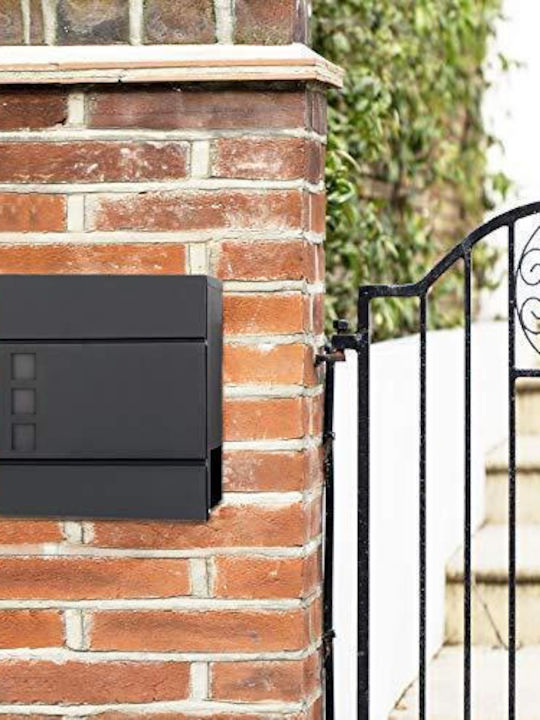 Songmics Outdoor Mailbox Metallic in Black Color 37x10.5x37cm