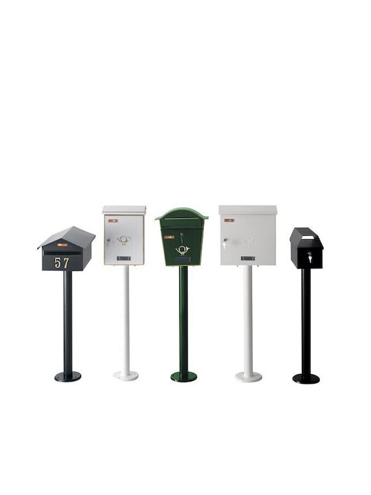 Viometal LTD Κολώνα Γραμματοκιβώτιο Μεταλλικό σε Λευκό Χρώμα