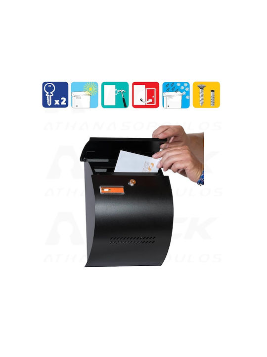 Viometal LTD Valencia 101 Outdoor Mailbox Metallic Charcoal 21.5x10x32.5cm
