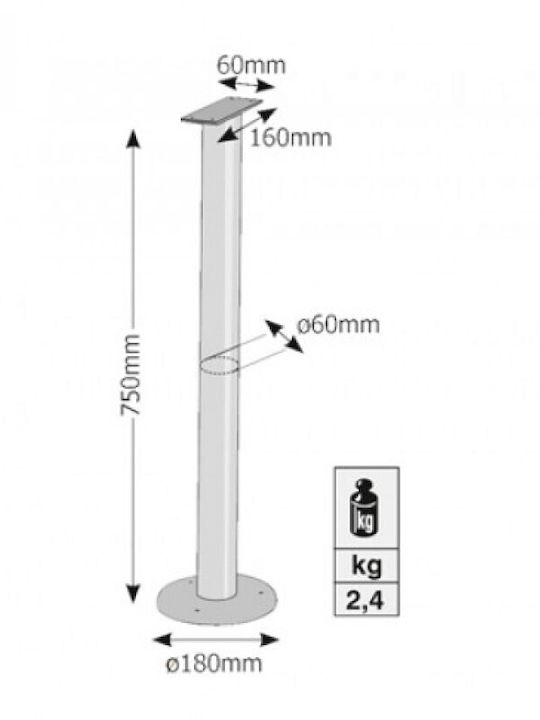 Viometal LTD Κολώνα Γραμματοκιβώτιο Μεταλλικό σε Πράσινο Χρώμα