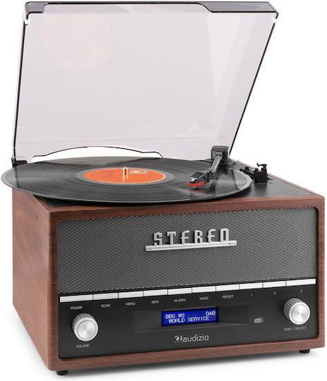 Audizio Frisco 102.200 Πικάπ με Προενίσχυση και Ενσωματωμένα Ηχεία Καφέ