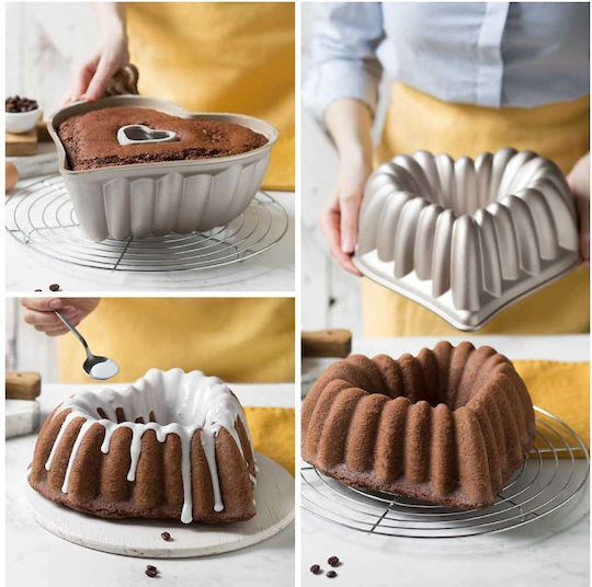 Decora Formă de Patiserie pentru Chec Inima din Aluminiu 28x27x10buc 1buc