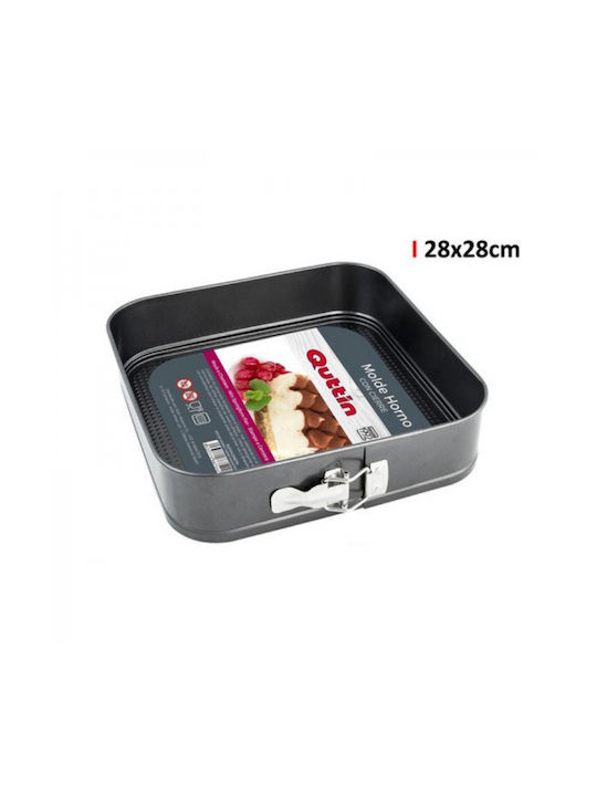 Quttin Formă de Patiserie pentru Chec Rotund din Aluminiu cu Bază Detașabilă 28x28x6.8buc 1buc