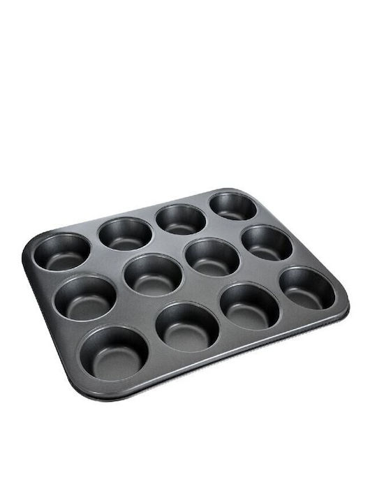 Excellent Houseware La Cucina Formă de Patiserie pentru Cupcakes/Muffins din Oțel Inoxidabil 12 Locuri 35x26buc 1buc