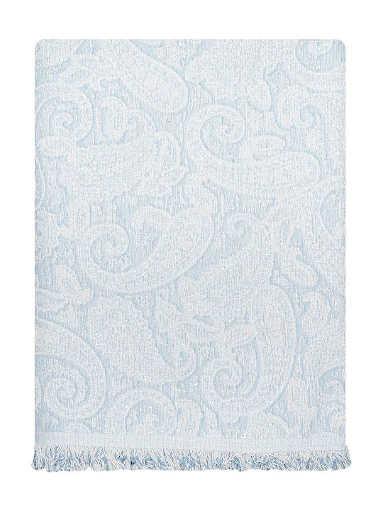 Madi Rococo Ριχτάρι Πολυθρόνας Γούνινο 170x180εκ. Cyan 21277-01