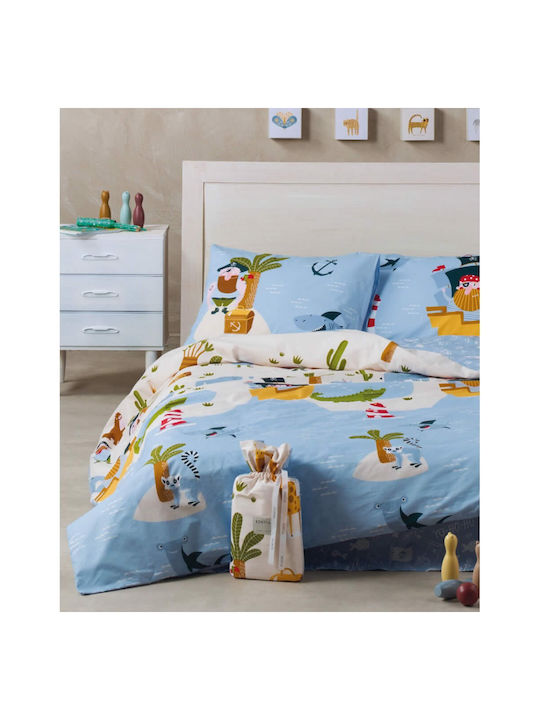 Kentia Set Kids Duvet Cover Single with Pillowcase Ciel- Blue- Green- Beige- Red 160x240cm