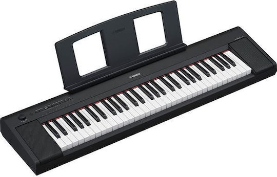 Yamaha Electric Stage Piano NP-15 Piaggero Set with 61 Weighted Keys Built-in Speakers and Connection with Headphones and Computer Black