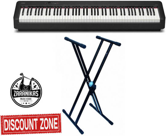Casio Electric Stage Piano CDP-S100 Set with 88 Weighted Keys and Connection with Computer Black