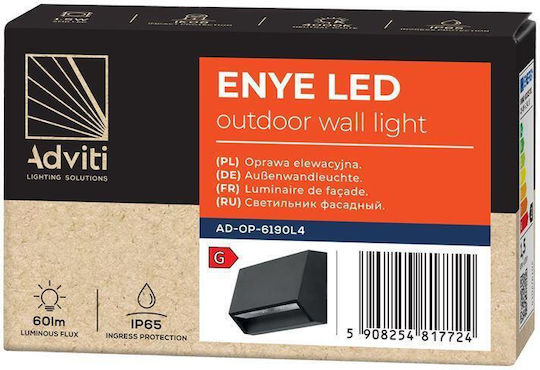 Adviti Waterproof Wall-Mounted Outdoor LED Lighting 1.5W 4000K 10x3.3x6cm Adviti Waterproof Wall-Mounted Outdoor LED Lighting 1.5W 4000K 10x3.3x6cm