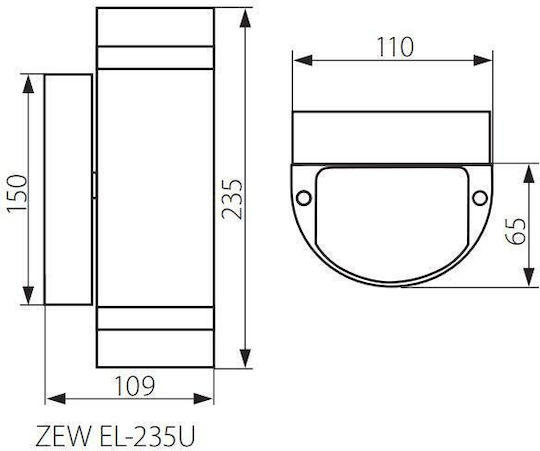 Kanlux Επιτοίχιο Εξωτερικό Φωτιστικό 10.9x35x23.5εκ.
