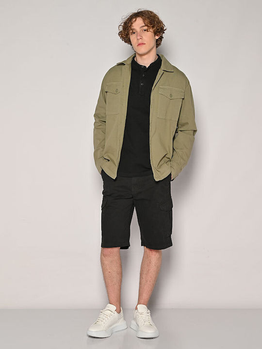 Mânecă Lungă Overshirt Din In În Linie Regular Fit Kaki