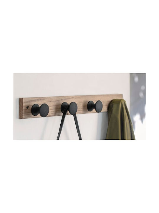 Inofix Κρεμάστρα Τοίχου Ξύλινη 4 Θέσεων Γκρι 6x5.5x48.8cm