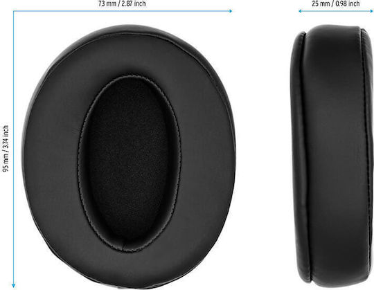 Set 2 Edman Ear Tips Sennheiser Hd 4.50bt Hd 4.50btnc Hd 4.40bt Hd 458bt Hd 350bt Hd 4.30g Hd 4.20 Eco-leather Black