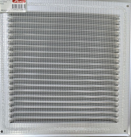 Nicoll Περσίδα Εξαερισμού 25x25cm Τετράγωνη με Σίτα