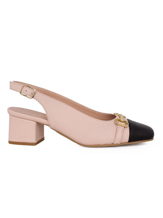 Castor Anatomic Leder Pumps mit flachem Absatz Rosa