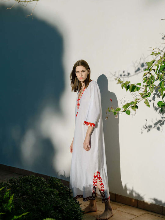 Achilleas Accessories Women's Beachwear Caftan White Achilleas Accessories Women's Beachwear Caftan White