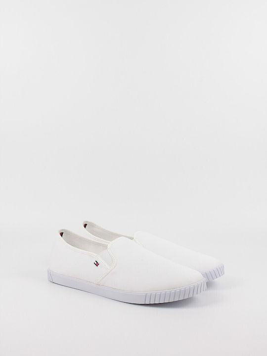 Stoff Damen Slip-Ons Weiß