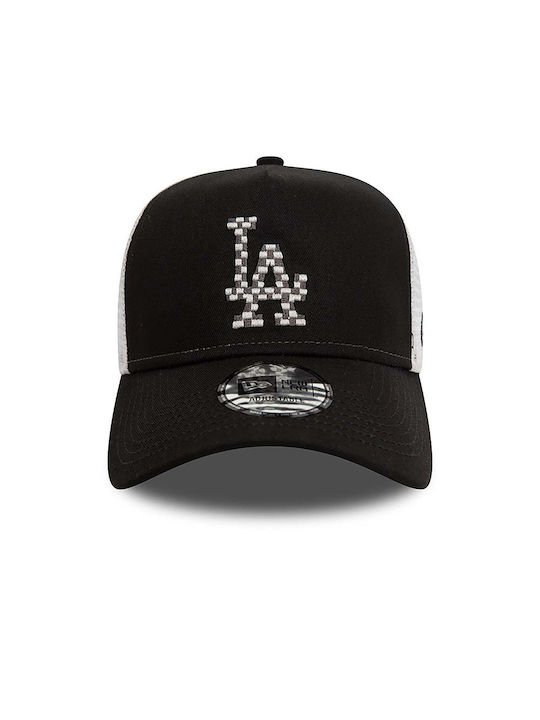 New Era Erwachsene Saisonale Infill Trucker MLB Los Angeles Dodgers Kappe Schwarz Weiß 60503625 New Era