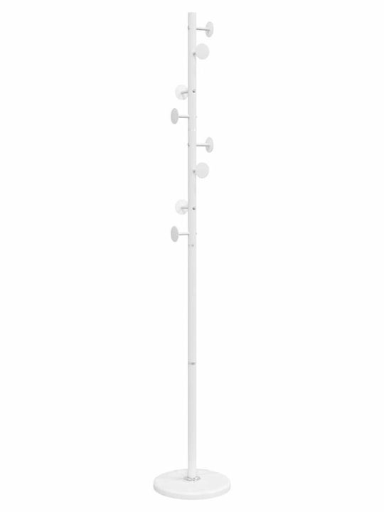 vidaXL Metallic Coat Rack White 29x29x176cm
